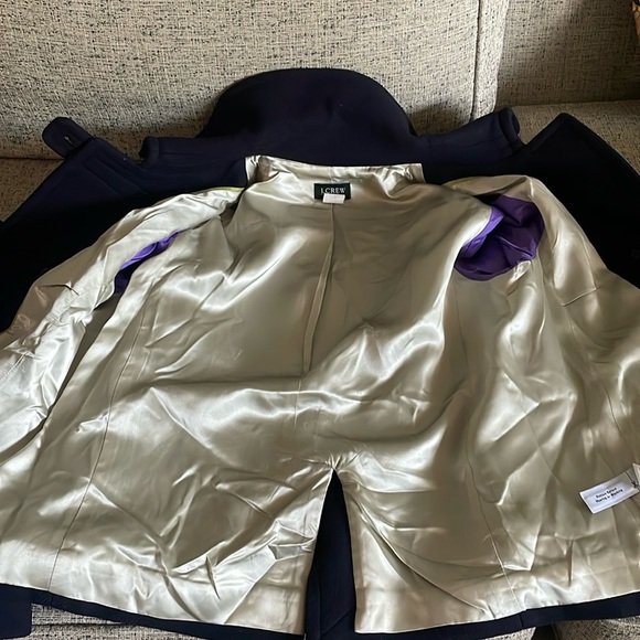 J. Crew Navy Short Wool Pea Coat Size 8 - Picture 13 of 13